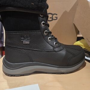 UGG Women's Black Leather Snow Boots